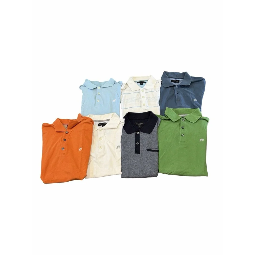 Banana Republic Mens Medium Pique Polo Golf Shirt HUGE  Lot Elephant Logo Preppy